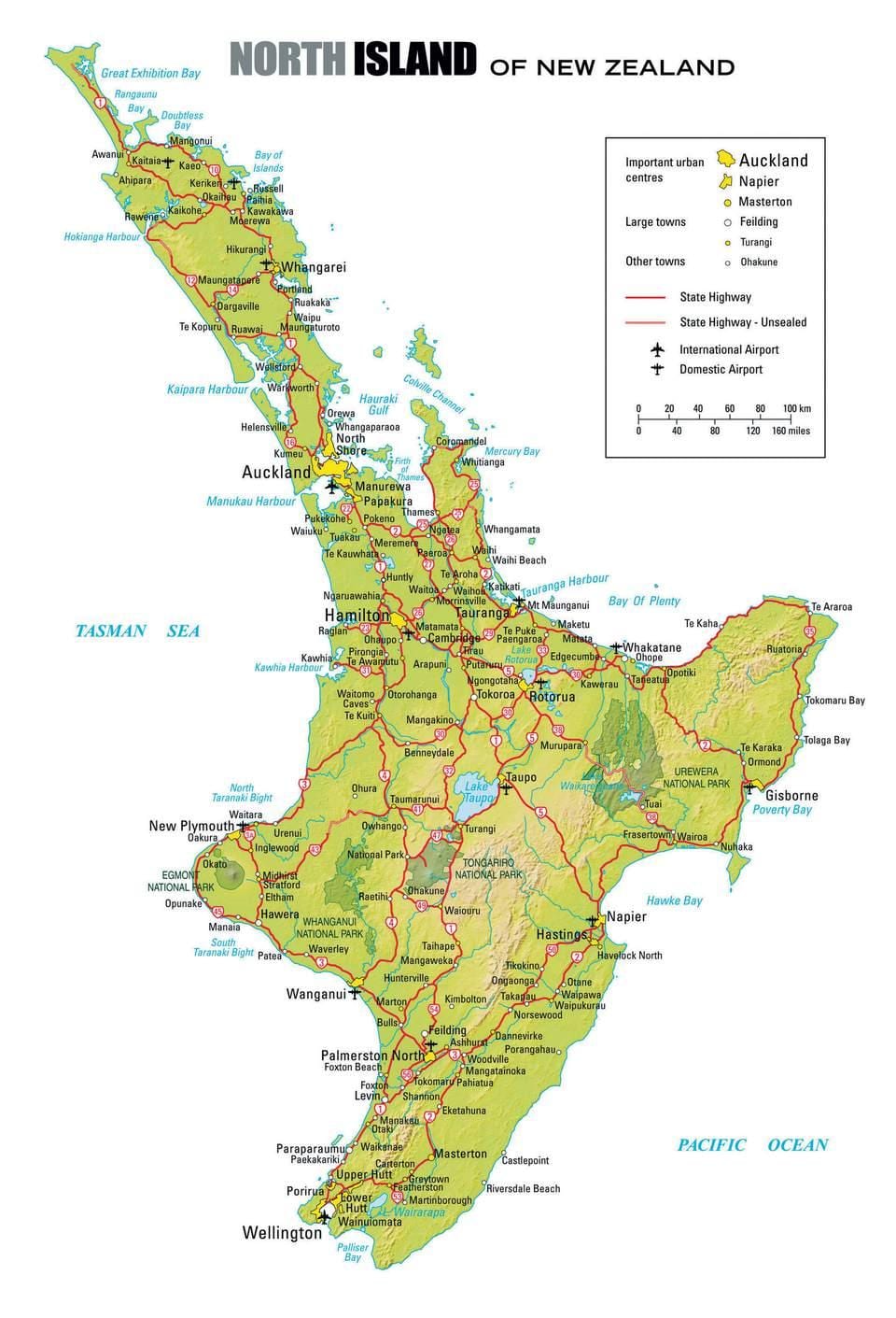 ನಕ್ಷೆ ಉತ್ತರ ದ್ವೀಪದ ನ್ಯೂ ಜಿಲಂಡ್